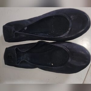 Tory Burch Navy Leather Flats